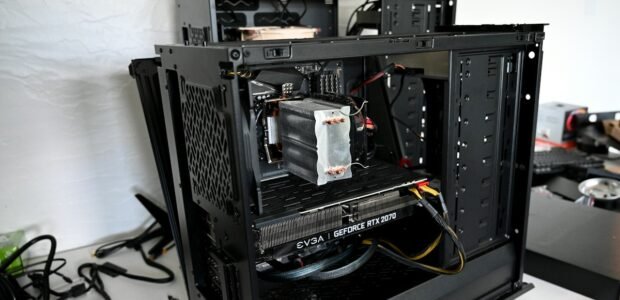 Clone hard drive to SSD – desktop PC with the case open
