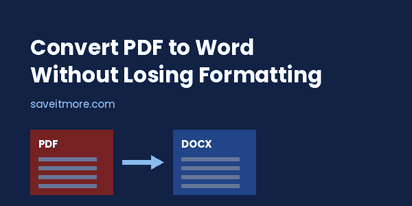 Diagram showing how to convert PDF to Word without losing formatting