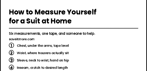 How to measure yourself for a suit at home: chest, waist, sleeve and inseam