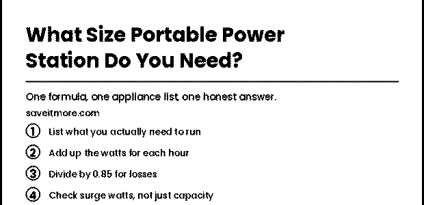 What size portable power station do I need: four steps to work out the watt-hours