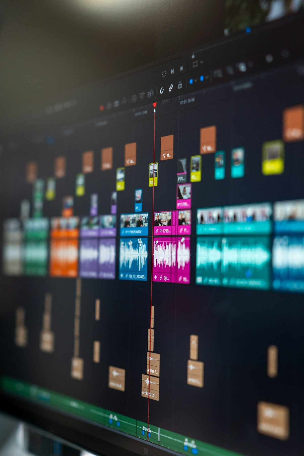 video editing software interface with a timeline, similar to Wondershare Filmora